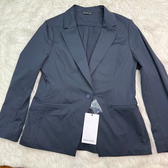 Ministry of Supply Women's Kinetic Tailored Blazer Navy Size 12 NWT - Picture 5 of 16